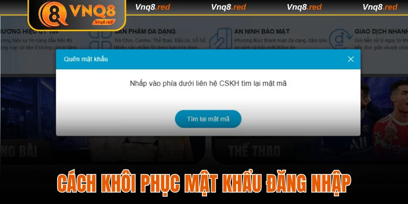 Trang chủ 10 Cách lấy lại mật mã đăng nhập tại VNQ8