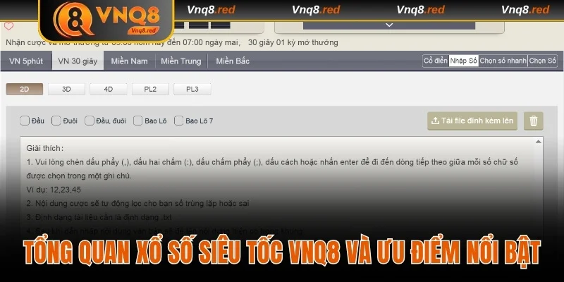 Xổ Số Siêu Tốc VNQ8 - Đổi Vận, Ăn Ngay Chỉ Trong 5 Phút 2 Tổng quan xổ số siêu tốc VNQ8 và ưu điểm nổi bật