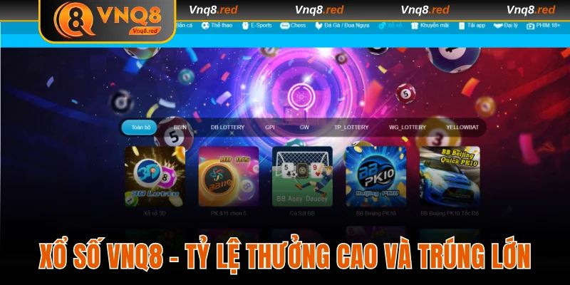 Xổ Số VNQ8 - Tỷ Lệ Thưởng Cao Và Trúng Lớn Mỗi Ngày